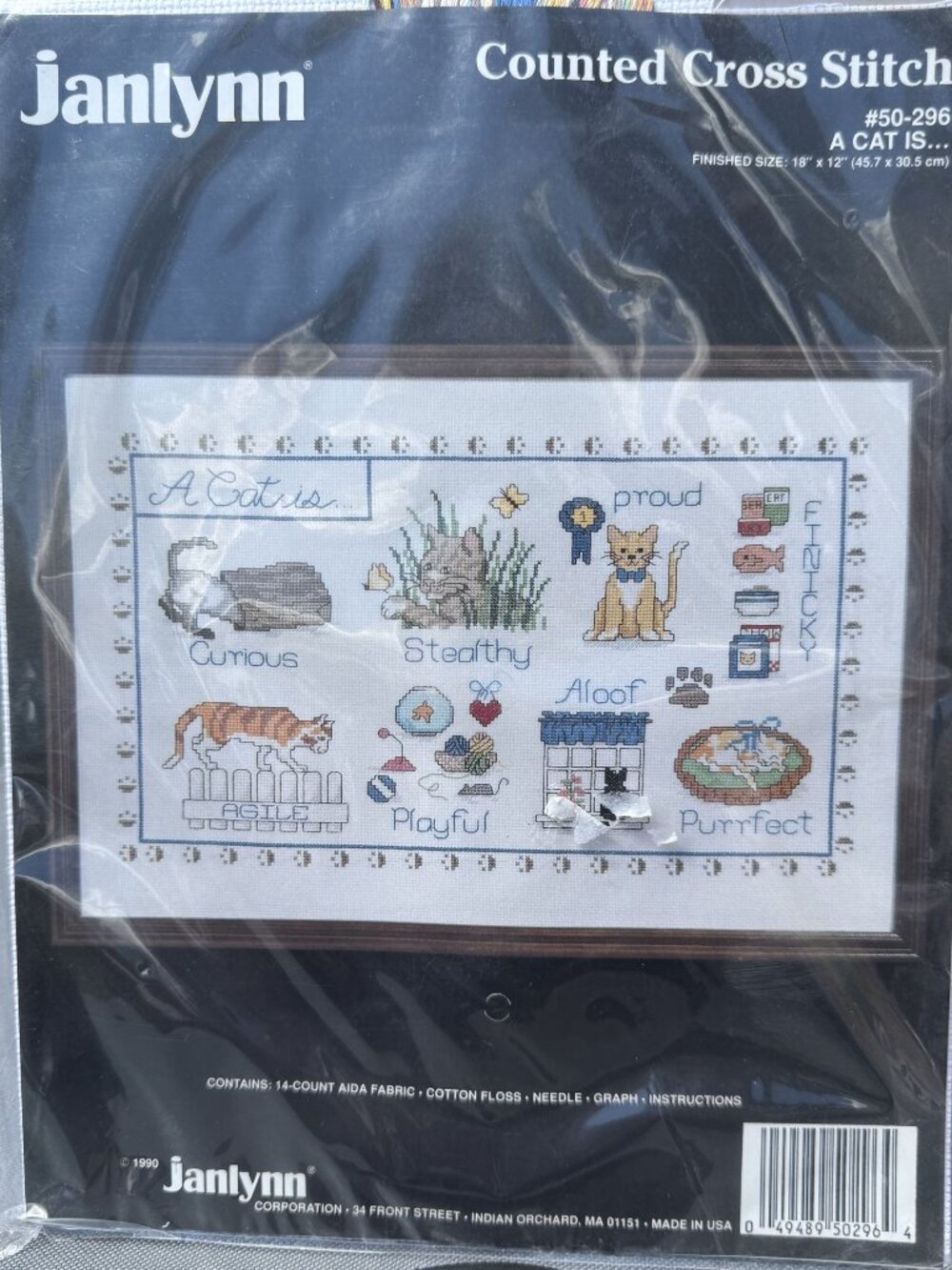 Janlynn Counted Cross Stitch Kit A Cat Is... NIP USA